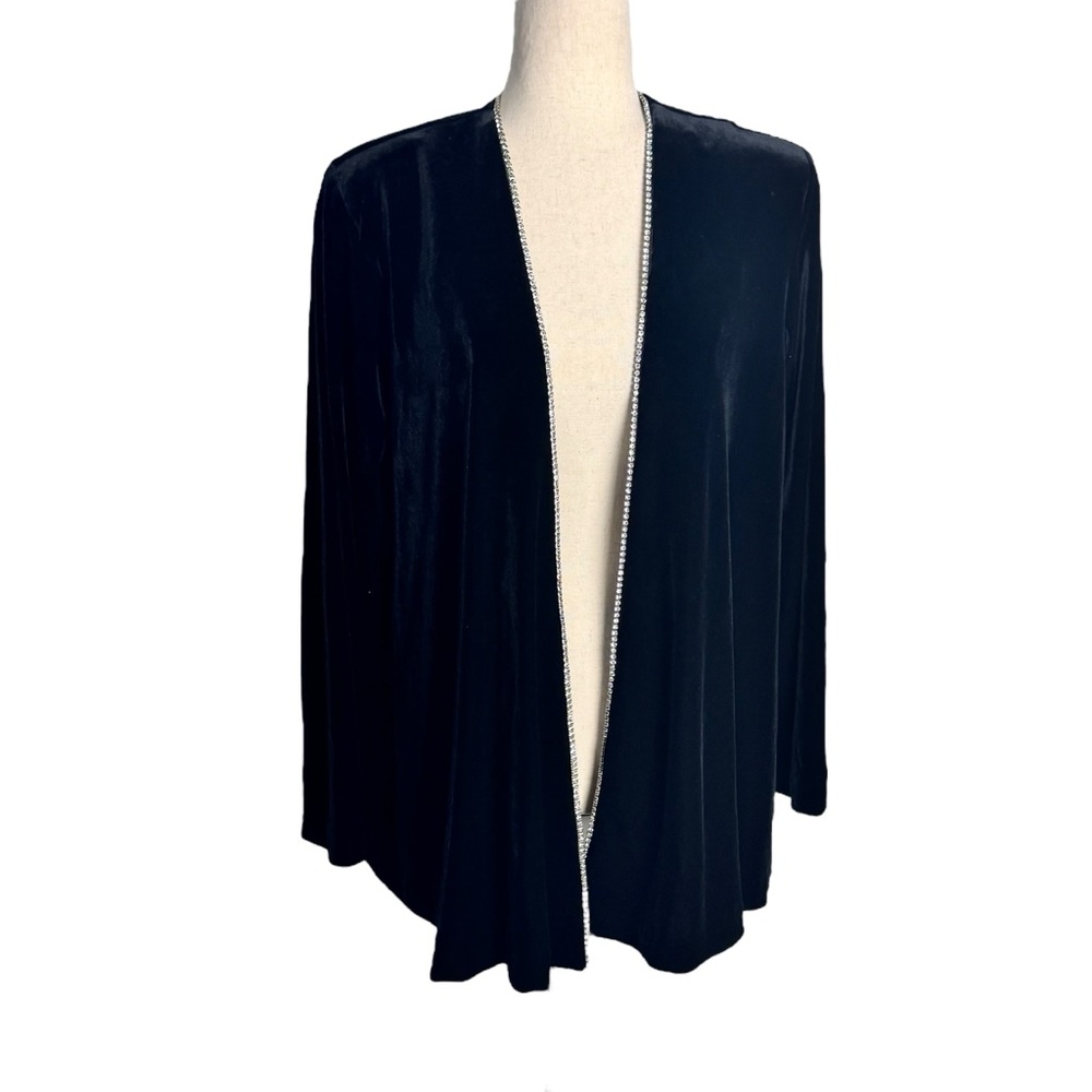 Vintage Sarah b studio black velvet‎ rhinestones size 16 evening cocktail